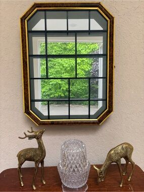 Vintage Hanging Mirrored Curio Cabinet
